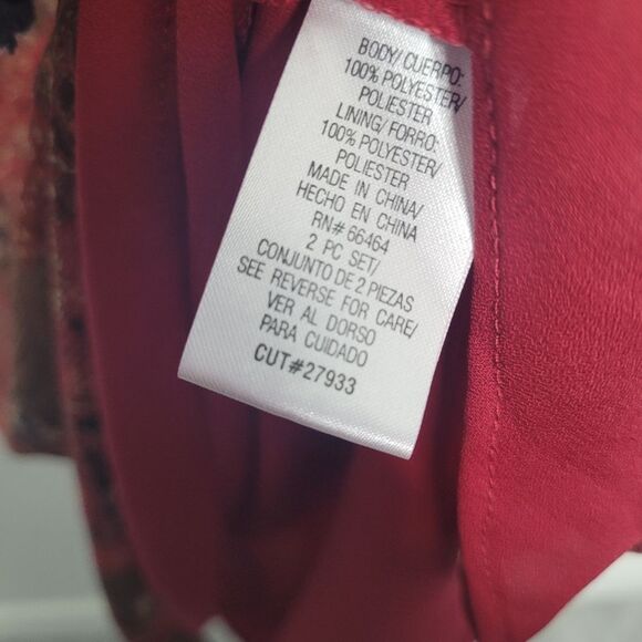 Vintage y2k 90s Studio I red paisley print boho indie grunge maxi dress size 8 - Picture 4 of 6